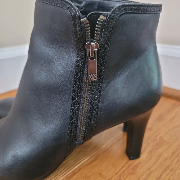 Anne Klein Akcaelina Black Ankle Bootie Size 10 - Picture 11 of 13